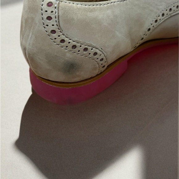 Cole Haan Women's Shoes Eyelet Tip Cream Suede 7 1/2 B Rose Sole - Picture 5 of 7